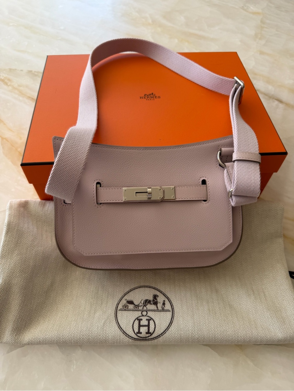HERMES Mini Jypsiere Mauve Pale BRAND NEW